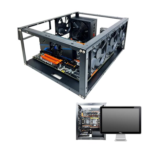 Box Frame Die PC Motherboard - Stackable Open Chassis X79 X99 -Channel EATX Motherboard Bracket Can Stand and Lie to Support 360 Water Cooling Rack von Generic