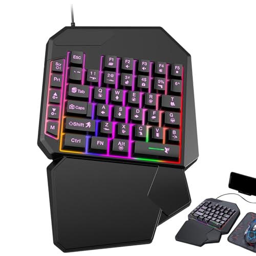 Ergonomische Spieltastatur | Programmierbares Handy 1 Handed Tastatur - Mobile Controller Game Keyboard, Professional Game Tastatur, ergonomischer Gamecontroller für PC - Ergonomische Spieltastatur | Programmierbares Handy 1 Handed Tastatur - Mobile Controller Game Keyboard, Professional Game Tastatur, ergonomischer Gamecontroller für PC - von Generic