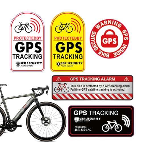 Fahrrad-Anti-Diebstahl-Aufkleber, reflektierende GPS-Tracking-Aufkleber | Reflektierendes GPS-Tracking-Armaturenbrett-Set, Warn-Dashcam-Aufzeichnungsaufkleber für Auto, Wohnmobil, Kamera von Generic