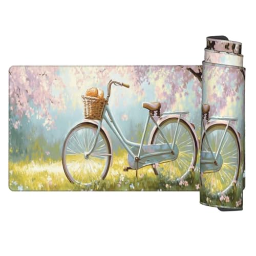 Fahrrad Mauspad 900 x 400 mm, Mousepad XXL Schreibtischunterlage Landschaft Mouse Pad, Wasserdicht und rutschfest Gaming Mauspad, Verbessert Präzision und Geschwindigkeit, PC und Gaming Zubehör gq169 von Generic