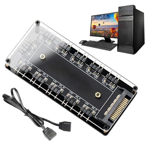 Fall Fan Hub | Light Controller für Game Chassis-Creative 10-in-1 Argb Case Lighting Effect Control, Computer-Lüfter-Motherboard-Adapter-Hub Haltbarkeit und schützt die inneren Schaltkreise vor Staub Fall Fan Hub | Light Controller für Game Chassis-Creative 10-in-1 Argb Case Lighting Effect Control, Computer-Lüfter-Motherboard-Adapter-Hub Haltbarkeit und schützt die inneren Schaltkreise vor Staub von Generic
