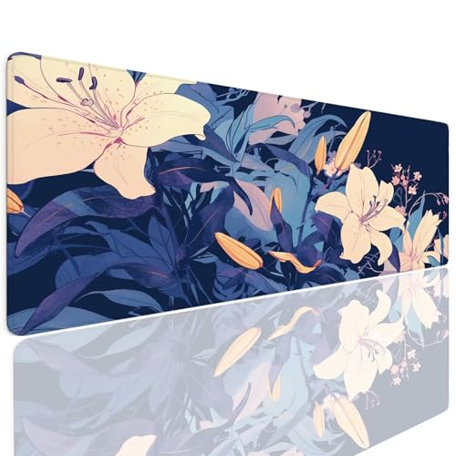 Gaming Mauspad XXL 1400x600x4mm Mousepad Gaming Schreibtischunterlage Wasserfest Anti-Rutsch, Blue Mauspad Groß Vernähte Kanten Desk Mat Art Mouse Pad Verbessert Präzision und Geschwindigkei 4-155 von Generic