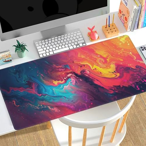 Gaming Mousepad Groß XXL 1600x800x3mm Mauspad XXL Abstrakt Topografische Karte，wasserdicht Motiv Gummibasis，Verbesserung der Spielgenauigkeit und -Geschwindigkeit，Tastatur Tischunterlage für Büro C72 von Generic