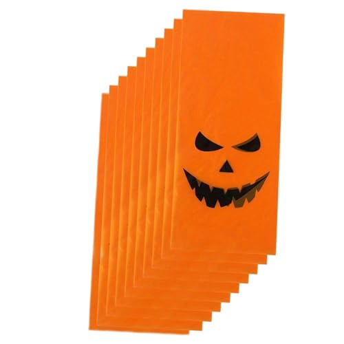 Generic 10 Halloween Geschenktüten mit Kürbis Motiv für Süßigkeiten Und Kekse, Gelb von Generic