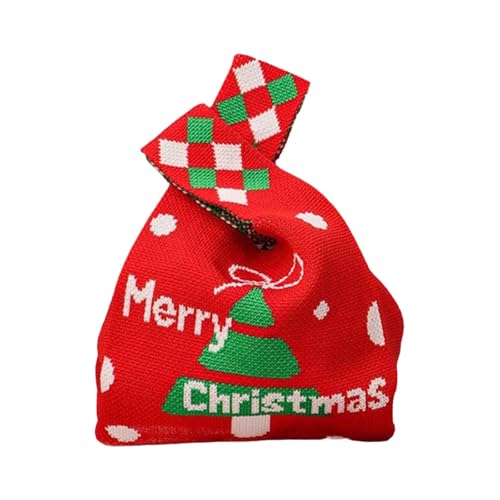 Generic 3 stück Weihnachten Geschenk Tasche Gestrickte Candy Tasche Xmas Party Favor Supplies Tasche, Rot von Generic