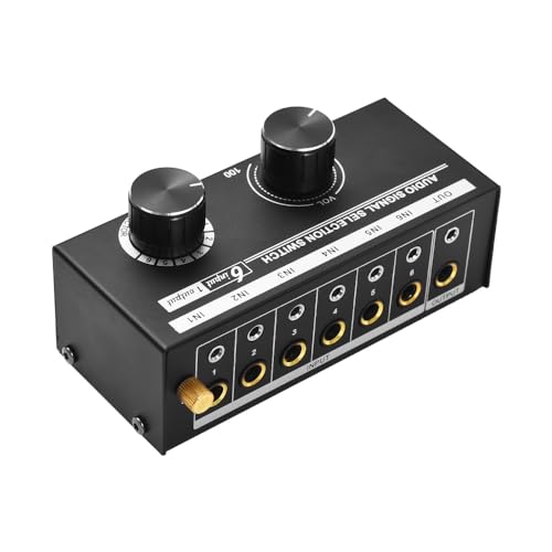 Generic Audio Signal Selector Switcher Audio Signal Switcher 6 in 1 Out Audio Signal Selector Switcher 6 Input & 1 Output Source Selection Switcher Audio Signal Selection Switch for Headphones u von Generic