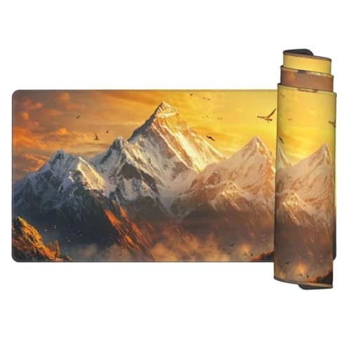 Gold Mauspad 1600 x 800 mm, Mousepad XXL Schreibtischunterlage Berg Mouse Pad, Wasserdicht und Rutschfest Gaming Mauspad, Verbessert Präzision und Geschwindigkeit, Mauspads für PC Gaming Zubehör gq12 von Generic