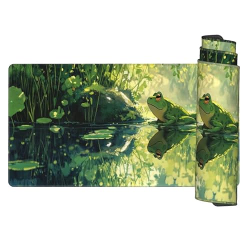 Grün Mauspad 1600 x 800 mm, Mousepad XXL Schreibtischunterlage Frosch Mouse Pad, Wasserdicht und Rutschfest Mauspad, Verbessert Präzision und Geschwindigkeit, Mauspads für PC und Gaming Zubehör gq284 von Generic