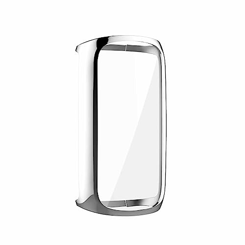 Hülle mit Displayschutz Kompatibel mit Fitbit Luxe, HD Stoßfestes Weiche TPU Cover Vollschutz Display Schutzhülle für Fitbit Luxe Schutz Case (Silber) von Generic