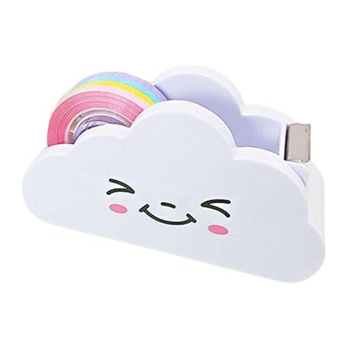 Klebebandspenderstation – Funktioneller Klebebandhalter, Ergonomischer Klebstoffspender | Cloud-Desktop-Klebebandabroller, Dekorativer Klebeband-Organizer, Regenbogen-Klebeband Mit Spender Für Schulbe von Generic