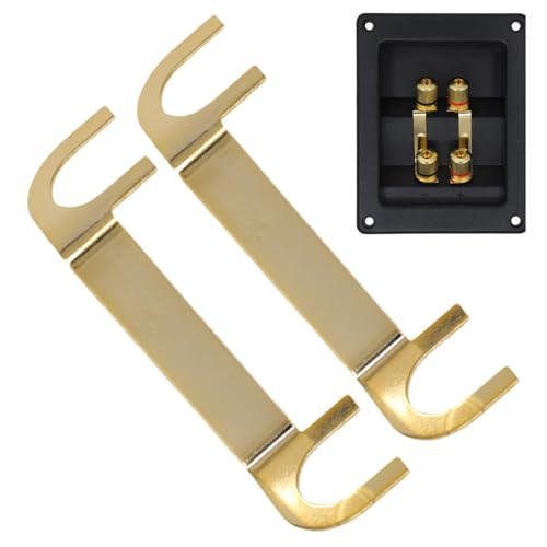 Kupfer-Anschlussstecker – 2 Stück Goldene Lautsprecher-Kabelschuhe | Kupfer-Lautsprecheranschlüsse, Anschlussbecher | Lautsprecherkabelanschluss | Kupfer-Lautsprecheranschlüsse | Polklemmen-Terminal-C von Generic