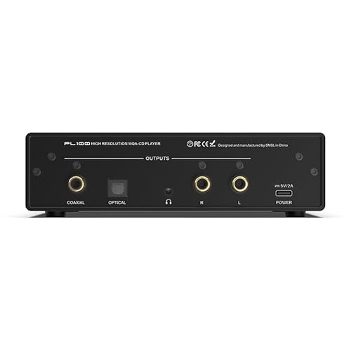 LEAUDIO SMSL PL100 CD-Player CS43131 Decoder Optischer koaxialer 3,5-mm-Kopfhörerausgang mit Fernbedienung (schwarz) von Generic