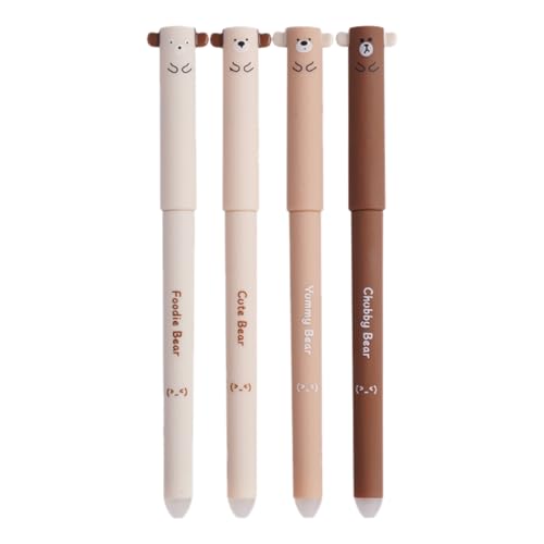 Löschbare Gelstifte, Stift mit Radiergummi | Animal Gel Schwarzer Stifte Kugelpunkt - 4 Teile glattes Schreiben süßes stationäres Set, feiner Punkt 0,5 mm mit Gummi für Kinder Schüler Erwachsene Schul Löschbare Gelstifte, Stift mit Radiergummi | Animal Gel Schwarzer Stifte Kugelpunkt - 4 Teile glattes Schreiben süßes stationäres Set, feiner Punkt 0,5 mm mit Gummi für Kinder Schüler Erwachsene Schul von Generic