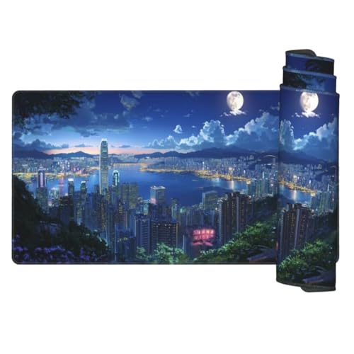 London Mauspad 1200 x 600 mm, Mousepad XXL Schreibtischunterlage Nachtszene Mouse Pad, Wasserdicht und Rutschfest Gaming Mauspad, Verbessert Präzision und Geschwindigkeit, PC und Gaming Zubehör gq38 von Generic