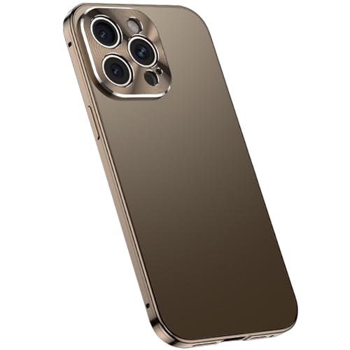 Magnetische Schutzhülle für iPhone 16/16 Pro/16 Pro Max, Aluminiumrahmen mit vollständigem Kameraschutz, mattes Finish, resistent gegen Fingerabdrücke (Desert Titanium, 16) von Generic