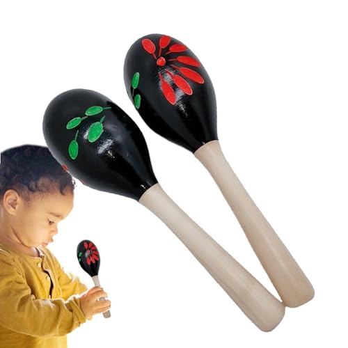 Maracas für Babys, Maracas für Kinder - 2X Rumba-Shaker aus Holz | Noisemaker Maracas Partygeschenke Shaker Musikinstrumente für Mädchen Kinder Erwachsene von Generic