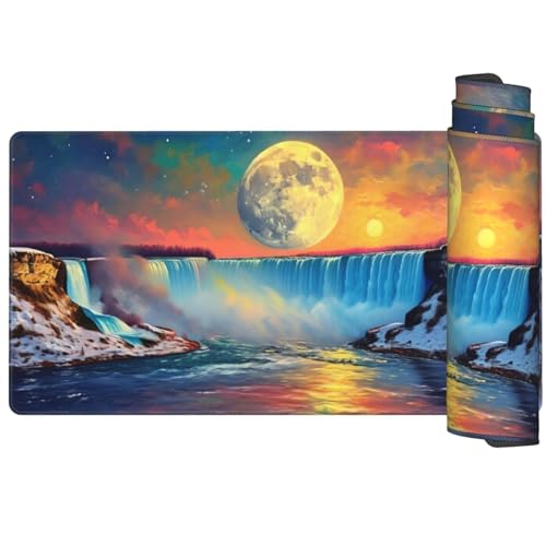 Mauspad Fantasie Mousepad XXL 1600 x 800 x 3mm, Schreibtischunterlage Landschaft Mauspad Gaming Mouse Pad, Wasserdicht Mousepad, Verbessert Präzision und Geschwindigkeit, Büro Schreibtisch Zubehör Q44 von Generic