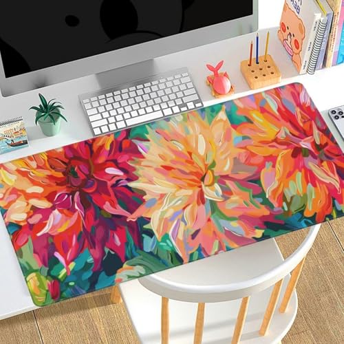 Mauspad XXL Farbe Blume，Gaming Mousepad Groß XXL 1500x800x3mm wasserdicht Motiv Gummibasis，Verbesserung der Spielgenauigkeit und -Geschwindigkeit，Tastatur Tischunterlage für Büro Geschenke Männer B50 von Generic