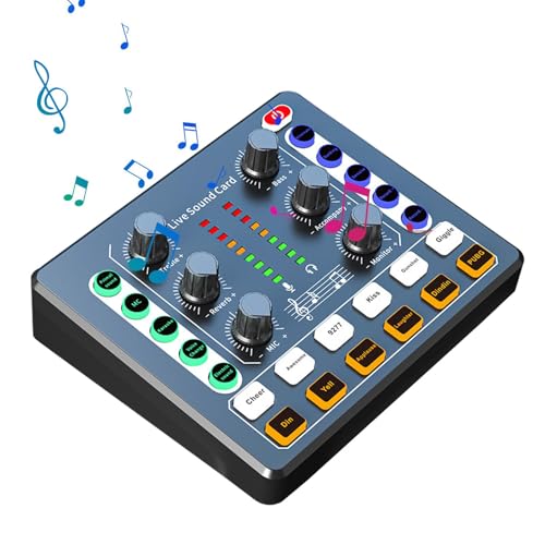 Mini-Audio-Mixer, Audio-Mixer für Streaming,Tragbares Mixer-Audio-Interface mit Rauschunterdrückung - Digitales Sound-Interface, Live-Sound-Mixer, Mixer-Soundsystem für Aufnahme, Streaming, Live-Strea von Generic