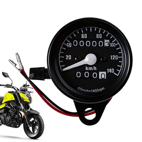 Motorrad-Kilometerzähler, digitaler Drehzahlmesser für Motorräder | Retro Motorrad Tachometer 12V Digitaler Kilometerzähler | Doppelte Kilometeranzeige, GPS-Tachometer, wasserdichtes Motorradzubehör f von Generic