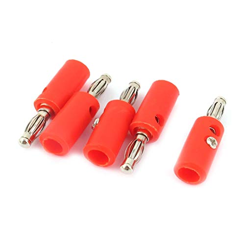 NEW LON0167 5 Stück rot 4mm Audio Lautsprecherkabel Kabel Schraube Bananenstecker (5Pcs rot 4mm Audio Lautsprecher Kabel Schraube Bananenstecker von Generic