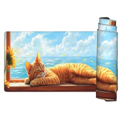 Niedlich Mauspad 1200 x 600 mm, Mousepad XXL Schreibtischunterlage Katze Mouse Pad, Wasserdicht und Rutschfest Gaming Mauspad, Verbessert Präzision und Geschwindigkeit, PC und Gaming Zubehör gq308 von Generic