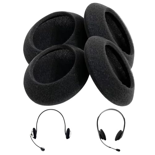 Kopfhörer Ohrpolster Schutzüberzug Headset - Hochwertige Schaumstoff Ohrpolster für Logitech H330/H340/H390/H600/H609/H760, Langlebig und Atmungsaktiv, Effektive Schalldämmung(2 Paar, Schwarz) von Generic