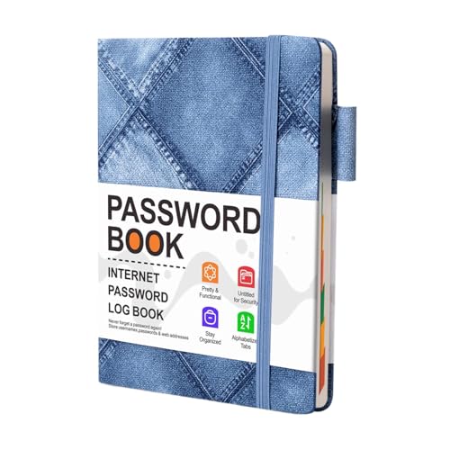 Passwortbuch, Internet-Passwort-Logbuch Adressbücher für Senioren Internet-Logins aufzeichnen, 120-seitiges Hardcover-Passwort-Logbuch für Internet-Passwort und Website-Adresse von Generic