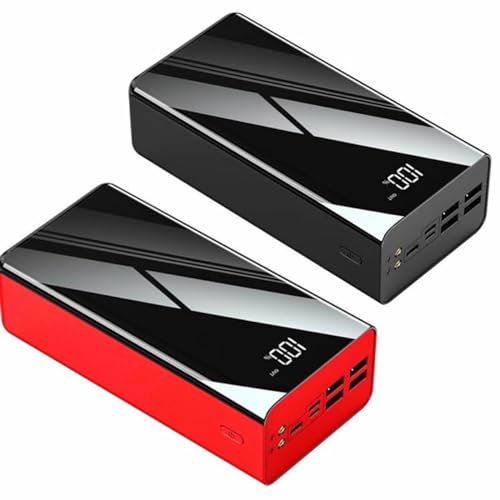 Power Bank Laptop Power Bank/Outdoor langlebige Mobile Powerbank mit großer Kapazität 100000 mAh Powerbank mit Vier Anschlüssen und Digitalanzeige (100000 Mah/schwarz + rot) von Generic