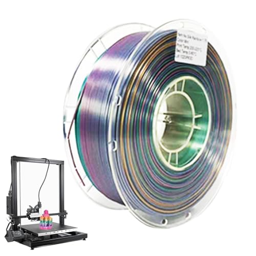 Rainbow 3D-Druck-Filament, 1,75 mm Rainbow 3D-Druck-Filament, 3D-Drucker-Verbrauchsmaterialien, schnelle Farbwechsel-Filament-Maßgenauigkeit +/- 0,02 mm, 1 kg von Generic