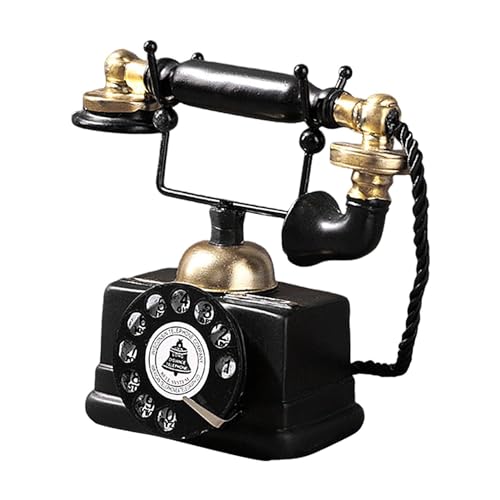 Retro-Telefonmodell – Retro-Telefon-Dekoration, Schreibtisch-Dekoration | Schreibtisch-Telefon mit Drehknopf im antiken Stil, drehbares Telefonmodell Vintage Antik von Generic