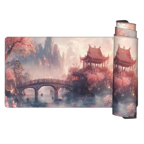 Rosa Mauspad 1600 x 800 mm, Mousepad XXL Schreibtischunterlage Landschaft Mouse Pad, Wasserdicht und Rutschfest Gaming Mauspad, Verbessert Präzision und Geschwindigkeit, PC und Gaming Zubehör gq84 von Generic