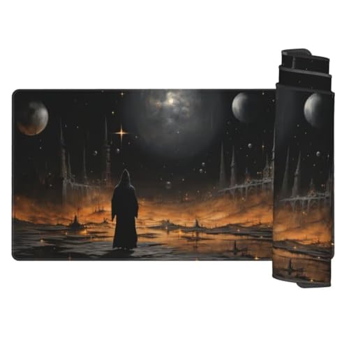 Schwarz Mauspad 900 x 400 mm, Mousepad XXL Schreibtischunterlage Mysterium Mouse Pad, Wasserdicht und Rutschfest Gaming Mauspad, Verbessert Präzision und Geschwindigkeit, PC und Gaming Zubehör gq788 von Generic