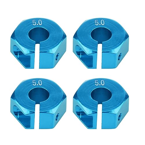 Sechskant-Naben-Antriebsadapter, RC-Auto-Rad-Sechskant-Naben-Upgrade, 12 Mm Universal-Rad-Sechskant-Naben-Adapter, RC-Autoteile für HSP 1/10 Scale RC Car Short Truck (5,0 mm blau) von Generic