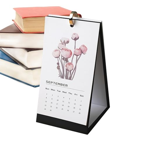 Stehtischkalender – Monatskalender 2025, Monatlicher Desktop-Planer Mit Blumenmuster | Verstellbarer Desktop-Kalenderplaner, Persönlicher Tagesplaner, Arbeitskalender, Einfacher Display-Organizer-Stän von Generic