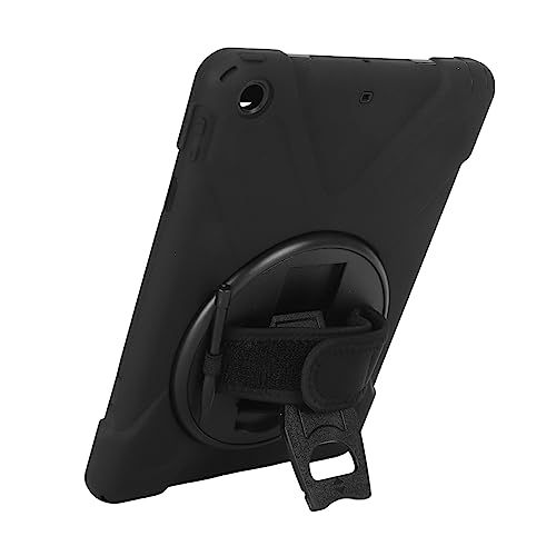 Tablet-Hülle, Silikon-PC-Tablet-Schutzhülle, Mehrfacher Schutz, Drehbarer Ständer, Stoßfest, für 9,7-Zoll-Tablet (Black) von Generic
