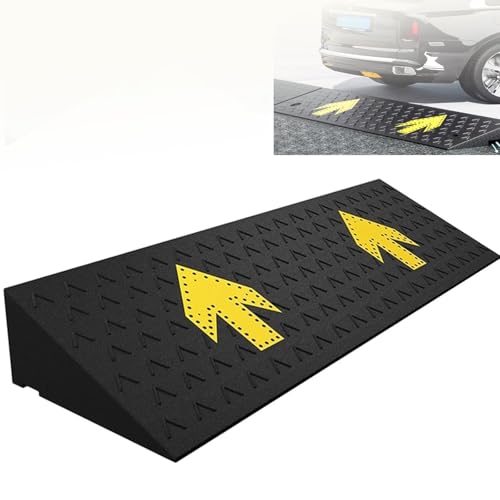 Tragbare Bordsteinrampe Gummi Schwellenrampen For Türen Auffahrrampe Stufenmatten Auffahrhilfe Rutschfeste Rampen Für Die Autoauffahrt Rollstuhl Motorrad(100x30x11cm) von Generic