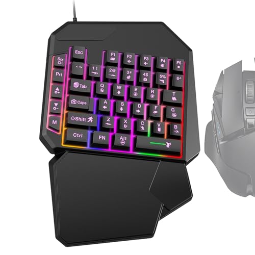 Tragbare Spieltastatur – programmierbare kleine Tastatur für Linkshänder – professionelle Spieltastatur, ergonomischer Game-Controller, Plug-and-Play für PC- Tragbare Spieltastatur – programmierbare kleine Tastatur für Linkshänder – professionelle Spieltastatur, ergonomischer Game-Controller, Plug-and-Play für PC- von Generic