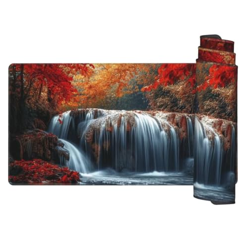 Wasserfall Mauspad 800x300 mm, Mousepad XXL Schreibtischunterlage Ahornbaum Mouse Pad, Wasserdicht und rutschfest Gaming Mauspad, Verbessert Präzision und Geschwindigkeit, PC und Gaming Zubehör gq209 von Generic