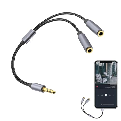 Y-Splitter 3,5 mm | Kopfhöreranschluss-Splitter | Kopfhörer-Adapteranschluss mit klarer Klangqualität für Telefon, Computer, PC von Generic