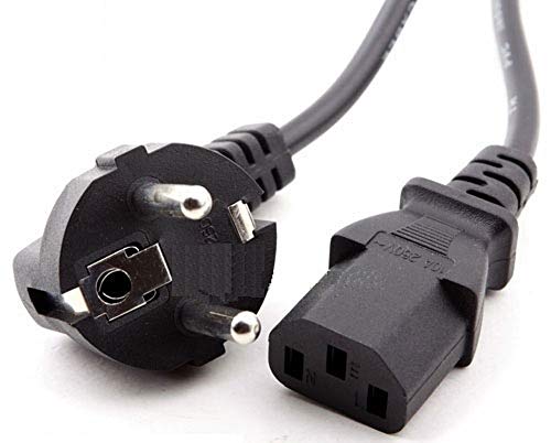 Cargador ESP Netzkabel 3 Pin Polig IEC C13 Typ Schuko für Laptop Notebook LCD Monitor TV Drucker Scanner Beamer Europlug Stecker Eurostecker Stromkabel Power Cord von Genérico