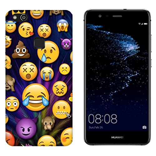 Hulle Schutz kompatibel mit Huawei P10 Lite Lächeln Whatsapp-Smileys Emoticons/Bedrucken Sie auch die Seiten/Telefon-Hartschale zum Aufstecken, rutschfest, Kratzfest, stoßfest, starrer Schutz von Generico