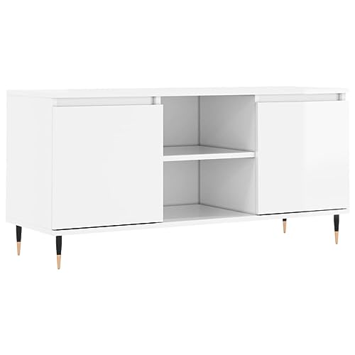 Wenjingqi-827006 TV-Schrank, Holz, weiß, glänzend, 104 x 35 x 50 cm von Genérico