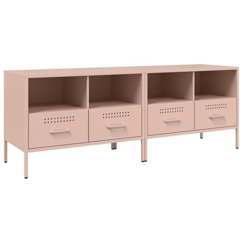 Wenjingqi-843045 TV-Möbel, 2 Stück, Stahl, Rosa, 68 x 39 x 50,5 cm von Genérico