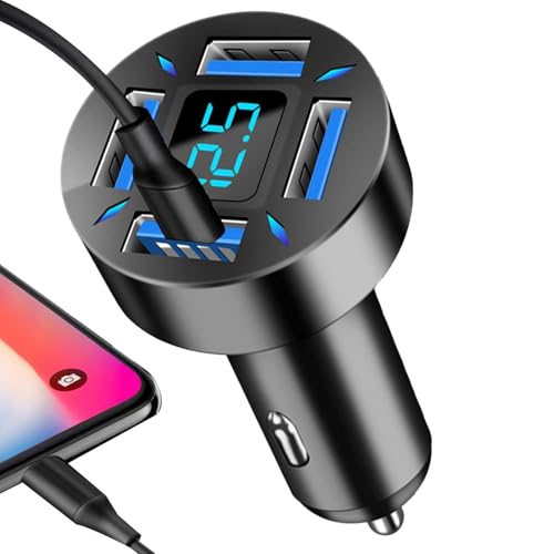 -Autoladeadapter | 4 USB-Autotelefon-Ladegerät mit 4 Anschlüssen, multifunktionaler Autoadapter, digitale LED-Anzeige, -Anzeige der Batteriespannung, von Générique