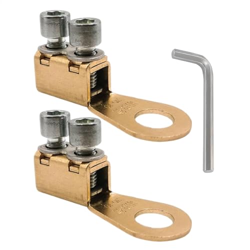 Batterie-Terminalblock, Pure Copper Post Terminals, Sturdy Battery Cable Ends, 5,24 x 1,22 x 0,55 Zoll Junction Block mit Sechskant-Steckverbindern, ideal für Auto, Trucks, RVs, von Générique