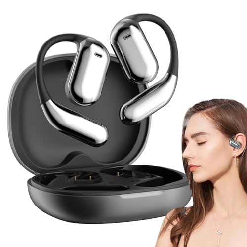 Générique Open Ear Wireless Earbuds, Touch Control Open Earphones, Over-Ear Sport Headphones, Waterproof Design with Secure Fit, Noise Reduction Technology (Black) von Générique