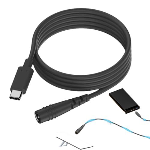 Générique USB auf DC Kabel, DC5521 Buchse, Typ-C Ladekabel, DC5521 auf USB, USB C Ladekabel, tragbarer DC-Adapter 500 cm (196,85 Zoll) zum Aufladen von Routern, Power Banks und mehr von Générique