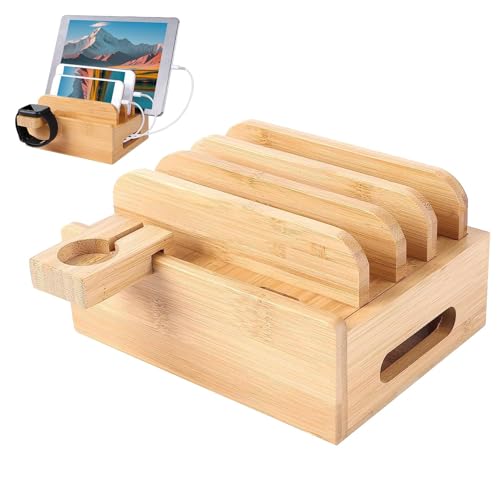 Générique Wood Charging Station, Multifunctional Phone Docking Station, Nightstand Charging Station Organizer, Phone Charging Dock, Wooden Charging Station for Cell Phone, Watch and Tablet von Générique