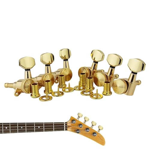 Gitarren-Stimmgerät | 6 Inline-Stimmtastenverriegelung für E-Gitarre – 18: 1 Gear Ratio Robuste Stimmschlüssel Pegs für akustische und elektrische Gitarren Gitarren-Stimmgerät | 6 Inline-Stimmtastenverriegelung für E-Gitarre – 18: 1 Gear Ratio Robuste Stimmschlüssel Pegs für akustische und elektrische Gitarren von Générique
